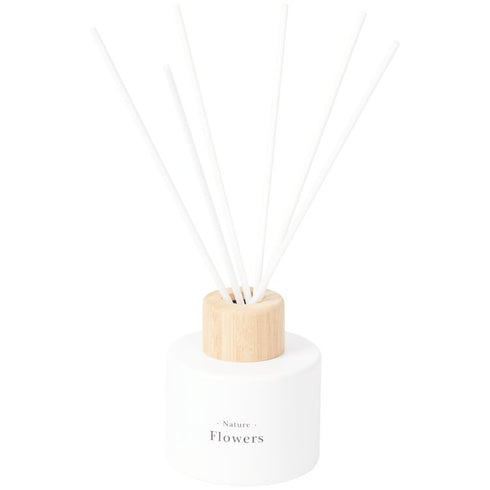 Odorizant de camera cu betisoare, Nature, sticla eleganta si minimalista cu capac din bambus, 80 ml, aroma Flori